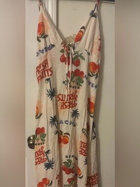 Paper Heart Fresh Fruits Maxi Dress Cream & Red Size XL